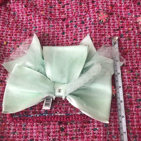 Auth Chanel Satin Lace Ribbon Barrette Hair clip main image 9